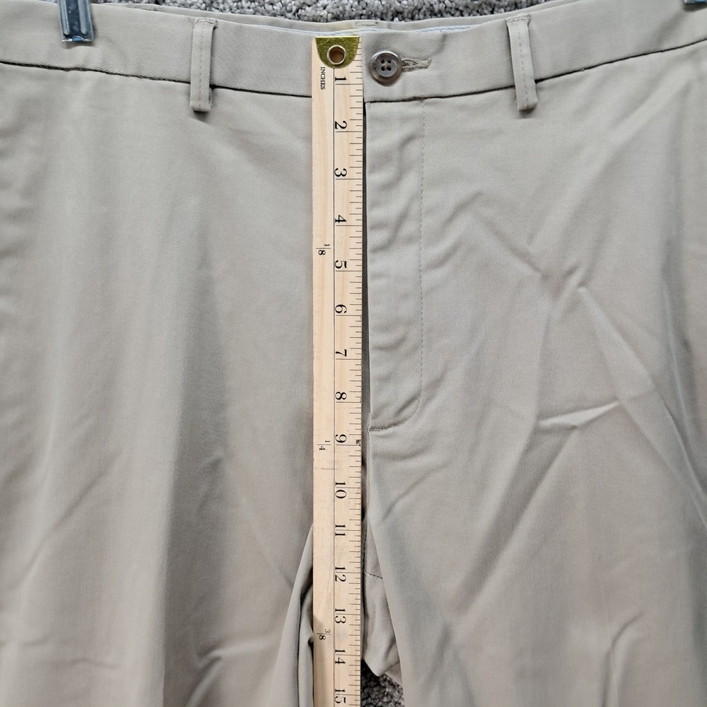 Haggar Mens Iron Free Premium Khaki Classic Fit Tan Pants Actual Size 38x26.5 - Picture 8 of 11
